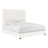 White Stripes Velvet Queen Bed